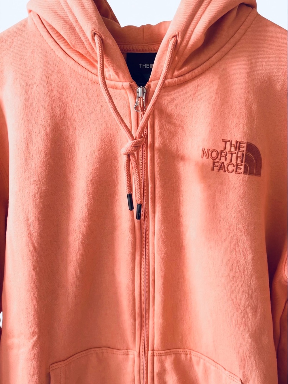 Women's Plush Peach North Face Sweatshirt Jacket. Lightweight Cozy Layer
